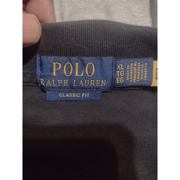 Polo Ralph Lauren Polo Shirt Men's Classic Fit XL Gray Black White Colorblock - Picture 8 of 12